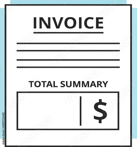 Modern invoice total summary vector