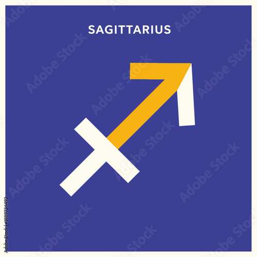 Sagittarius Zodiac Sign Symbol Illustration.