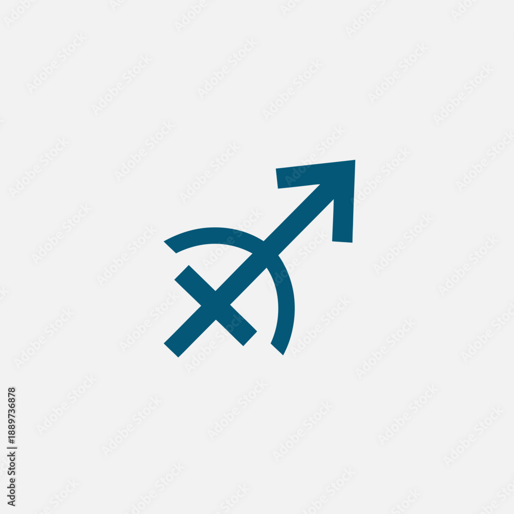 Fototapeta premium Male Mars Symbol Graphic Design Element.