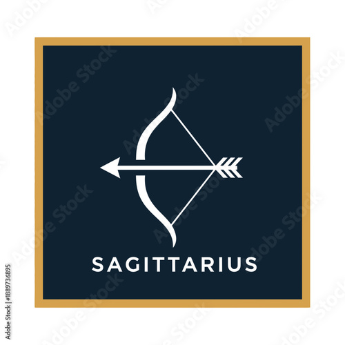Sagittarius Zodiac Sign Bow and Arrow Symbol.