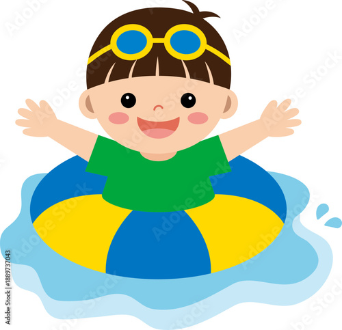 물놀이하는 남자아이