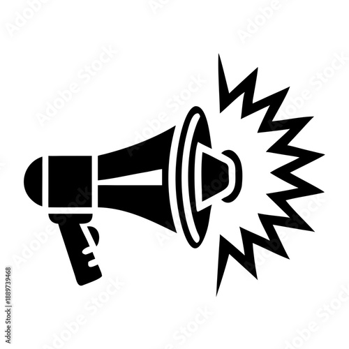 megaphone icon silhouette illustration for communication and marketing design