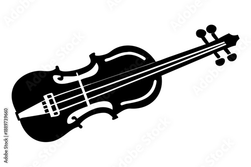 student beginner violin silhouette illustration for music education and creative design