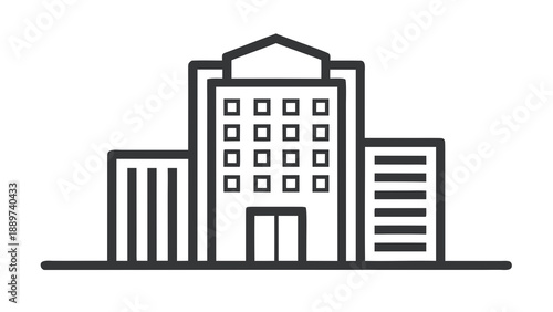 Modern office buildings isolated on white background, Vector