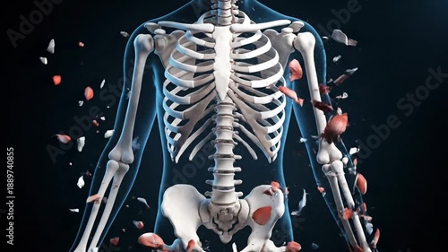 Human anatomy biceps triceps muscle structure 3D render