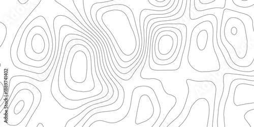 Abstract design with seamless pattern with lines topographic map. geographic mountain relief. the white on black contours topography stylized height of the lines. geographic contour map paper texture.