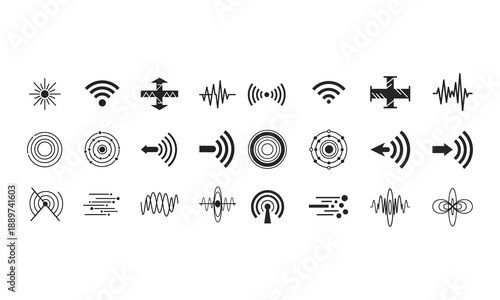 Collection of various wireless network and internet connectivity icons