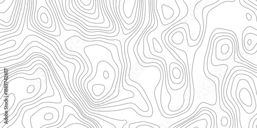 Abstract design with seamless pattern with lines topographic map. geographic mountain relief. the white on black contours topography stylized height of the lines. geographic contour map paper texture.