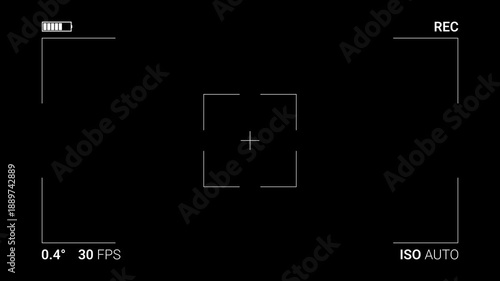 Camera recording screen on black background