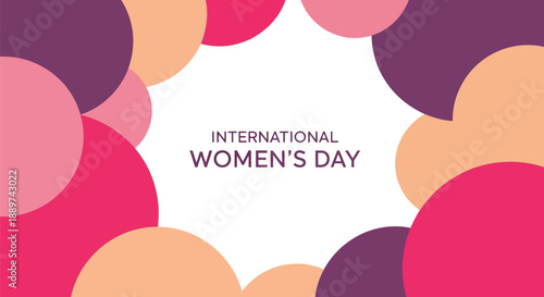 International Women’s Day Celebration Vector with Pink Abstract Circle Design