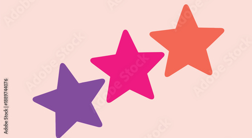 Colorful star vector illustration in flat style for kids, rating, and decoration
