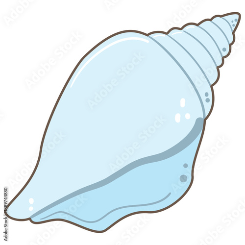 Illustration of a Light Blue Conch Shell