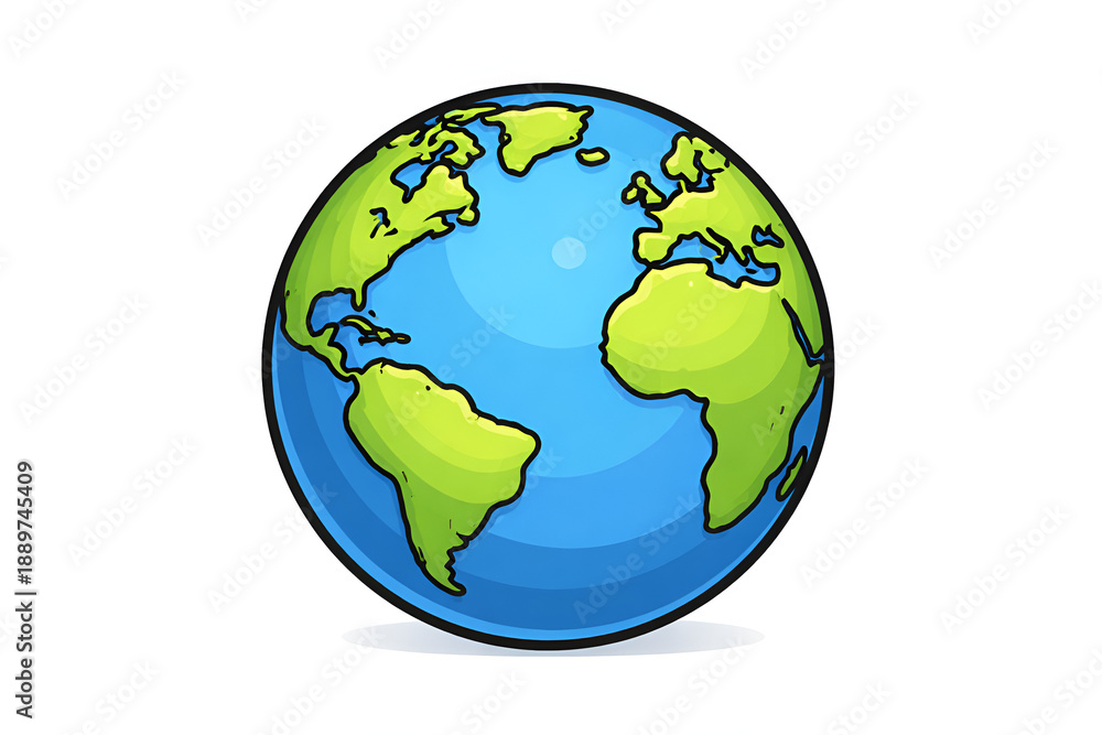 Fototapeta premium Colorful Earth Globe Illustration Isolated on White