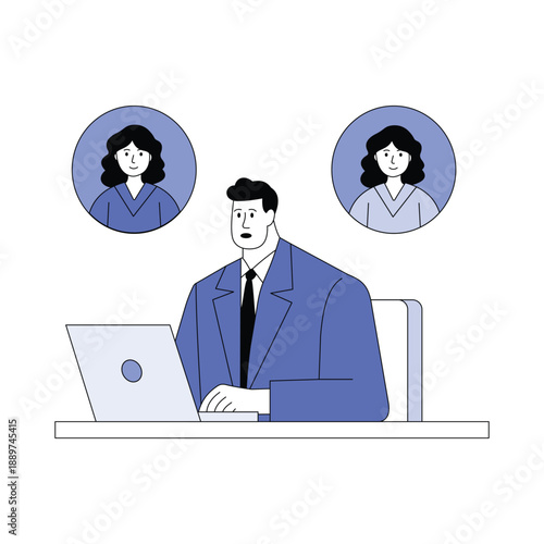 Digital Recruitment Vector Illustration EPS 10 File