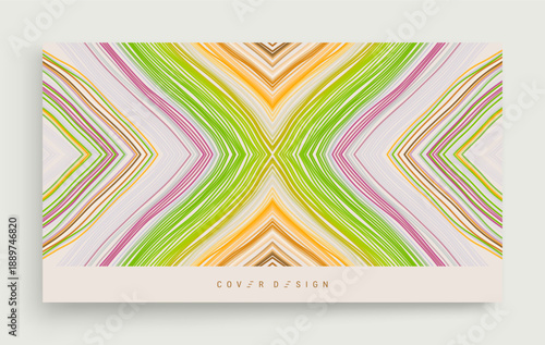 An ornament made of colored floss threads in the shape of an X. Geometric wallpaper. Strips. Illustration for brochure, poster, cover, card, presentation, flyer or banner.