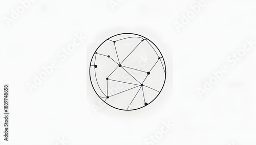 Abstract Network Connection Circle on White Background