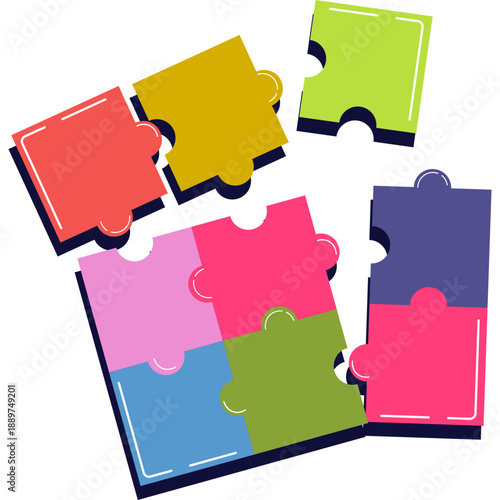 Toy Puzzle Game Flat Illustration