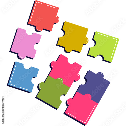 Toy Puzzle Game Flat Illustration