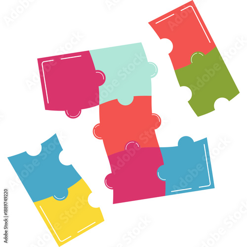 Toy Puzzle Game Flat Illustration