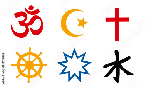 Religion Symbol Collection Graphic Icon Vector Illustration