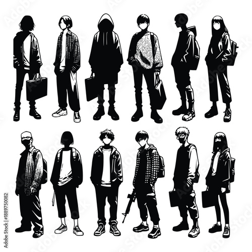 Teenage Fashion Vector SetDescription: