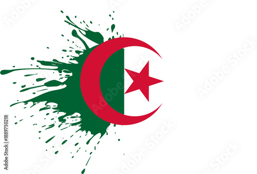 Foto Algeria Flag with Artistic Paint Splash Effect