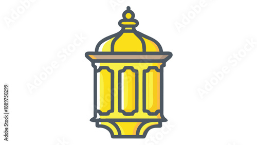 Vector illustration of a yellow lantern