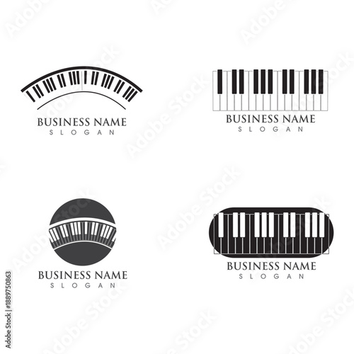 Piano vector icon design template