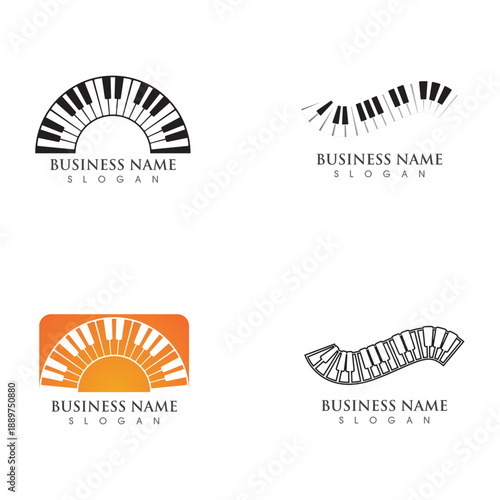 Piano vector icon design template