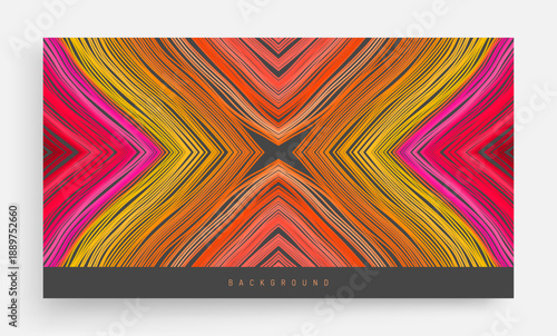 An ornament made of colored floss threads in the shape of an X. Geometric wallpaper. Strips. Illustration for brochure, poster, cover, card, presentation, flyer or banner.
