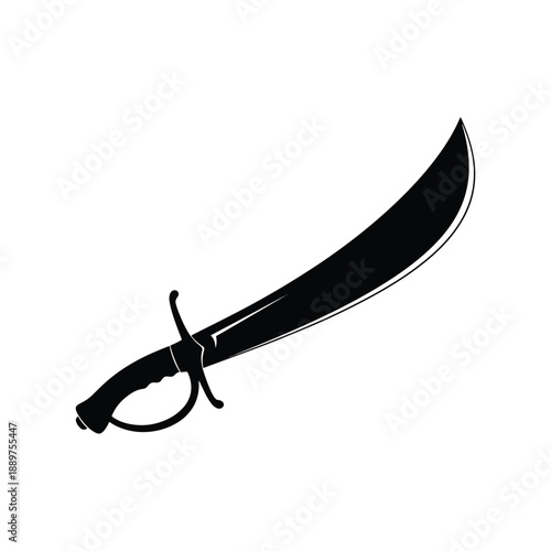 Pirate sabre icon in black style isolated . Pirates symbol stock vector illustration