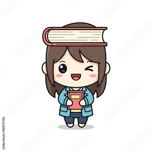 Smart Student with Books