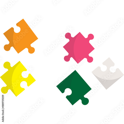 Toy Puzzle Game Flat Illustration