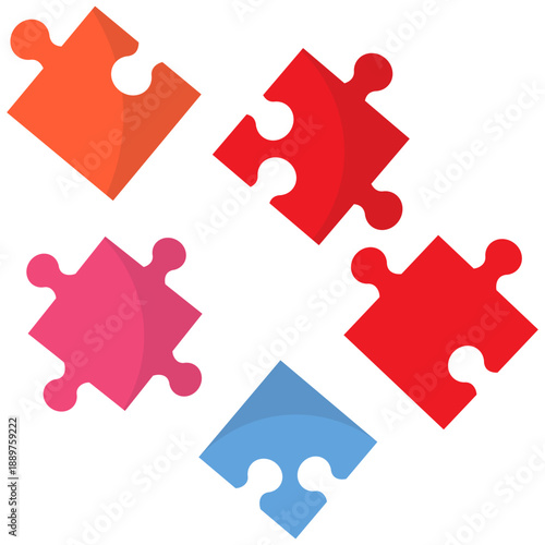 Toy Puzzle Game Flat Illustration