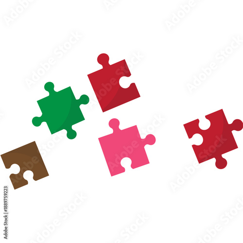 Toy Puzzle Game Flat Illustration