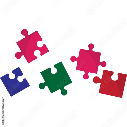 Toy Puzzle Game Flat Illustration