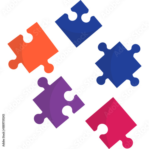Toy Puzzle Game Flat Illustration