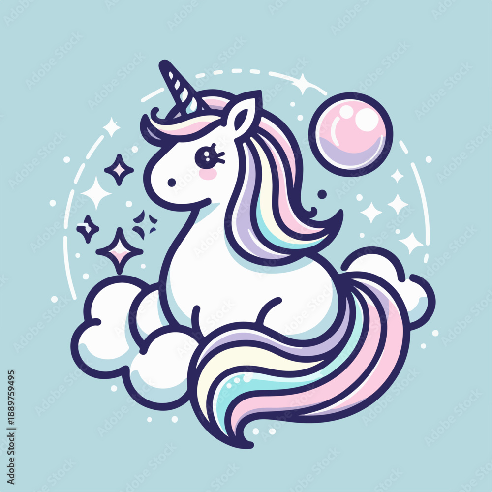 Obraz premium Cute cartoon pony vector illustration