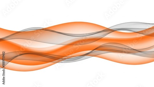 Abstract flowing orange and silver waves seamless pattern background minimal design