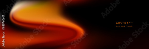 Black and orange color gradient holographic bright vector background. Abstract creative coloured banner with black and orange liquid gradation. Vector illustration.eps10
