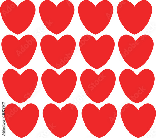 seamless pattern with red hearts