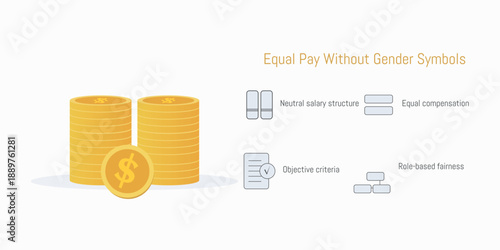 Corporate Equal Pay Framework Concept Illustration Without Gender Symbols