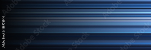Black wide abstract horizontal technology banner with blue neon diagonal lines. Vector illustration dark elegant background.