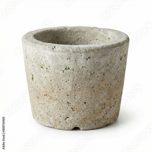 Hypertufa planter isolated on a white background  