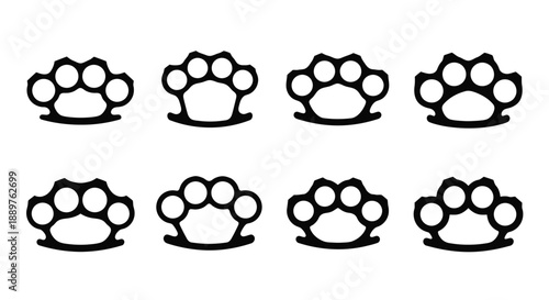 Eight black paw prints arranged in a grid simple silhouette