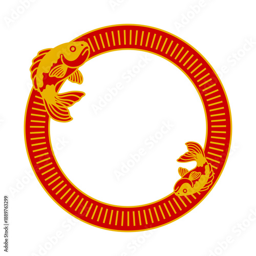 Koi Fish Circle Frame