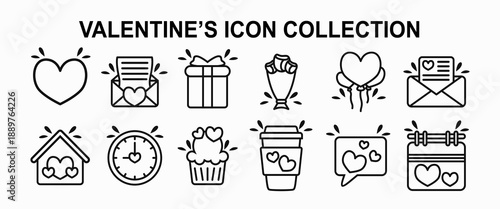 Valentines Day Icon set collection, Love cartoon romantic icon, Valentines icon poster graphic, Valentines day icon vector set, Valentines day icon design, icon vector illustration