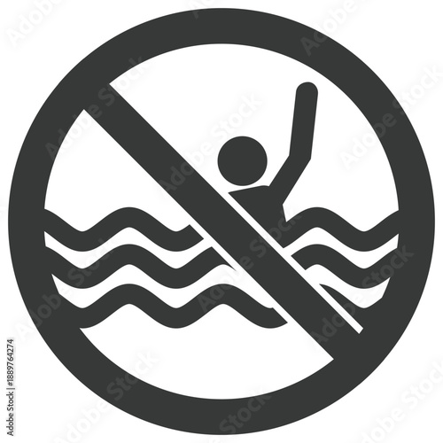 Don�t swim alone vector icon stock illustration