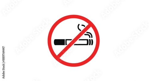 Red circle with a crossed out cigarette no smoking allowed silhouette