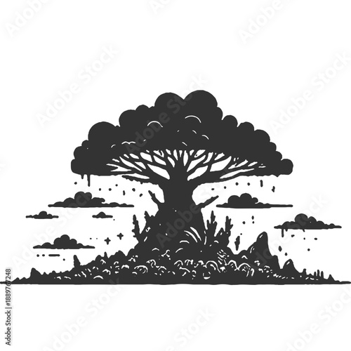 Illusion of a Better World Vintage Illustration Vector